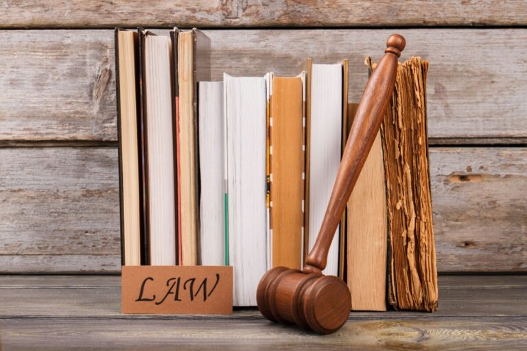 Gavel and law books.