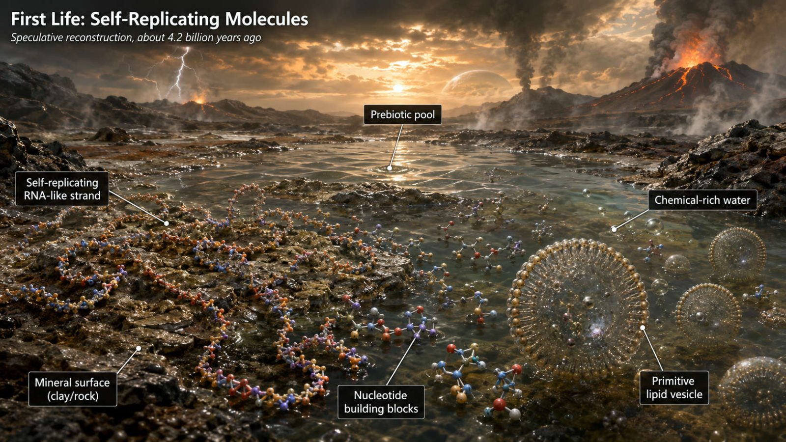 First Life: Self-Replicating Molecules