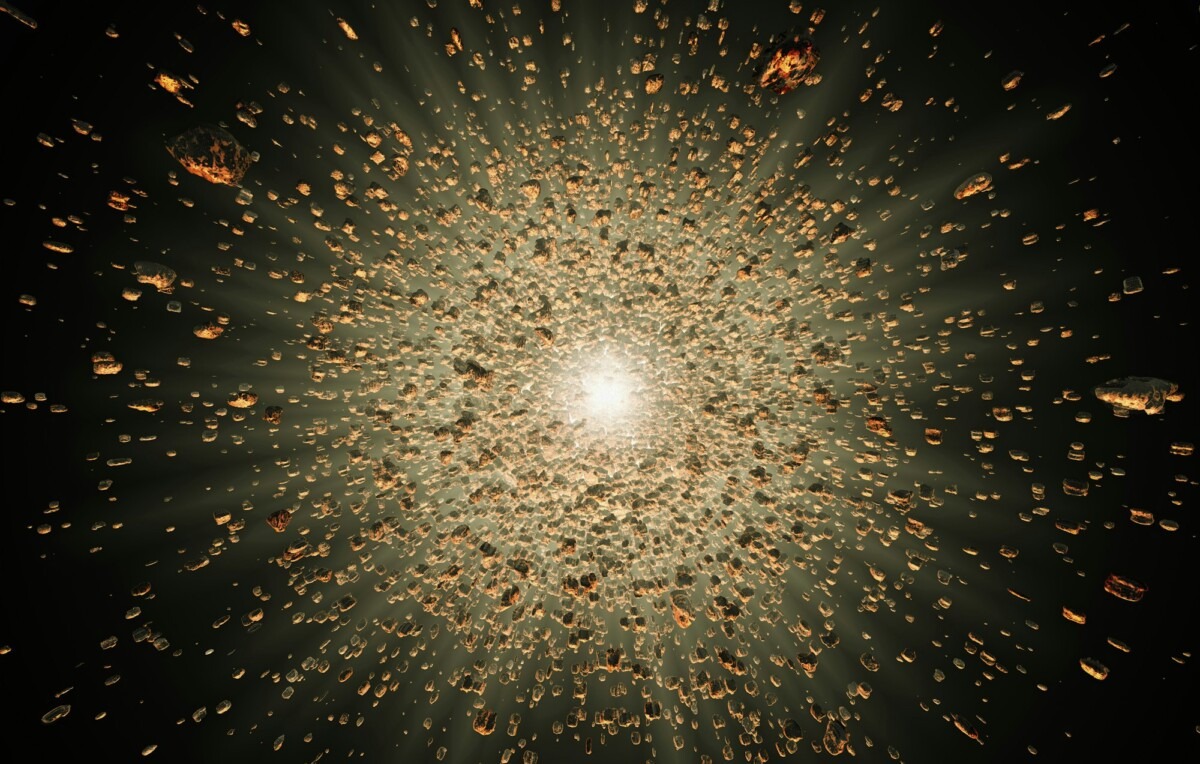 debris of a stellar explosion, 3d illustration