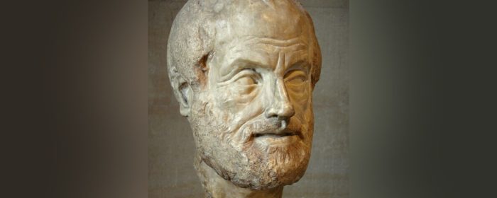 Portrait of Aristoteles. Copy of the Imperial era (1st or 2nd century) of a lost bronze sculpture made by Lysippos