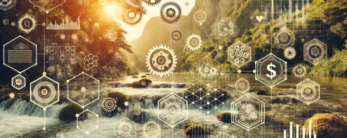 Human-made constructs, such as money and systems, overlay a natural world where these ideas do not inherently exist.