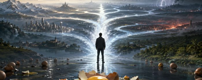 Time entropy says eggs crack, people age, and causes come before effects. Many Worlds does not reverse the time arrow; it multiplies the possible paths moving forward. A reality more like a river delta, branching into many futures.