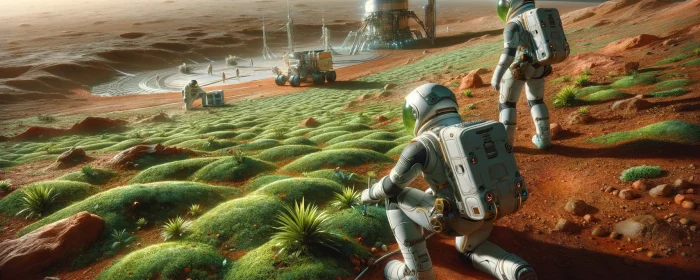 Imagined Image: Early stages of terraforming Mars.